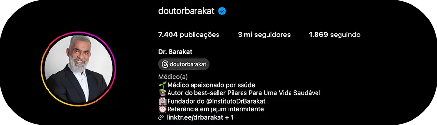 Imagem do card do instagram do Dr.Barakat